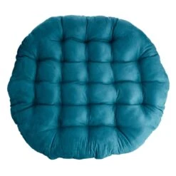 Suede Papasan Porcelain Cushion, Blue