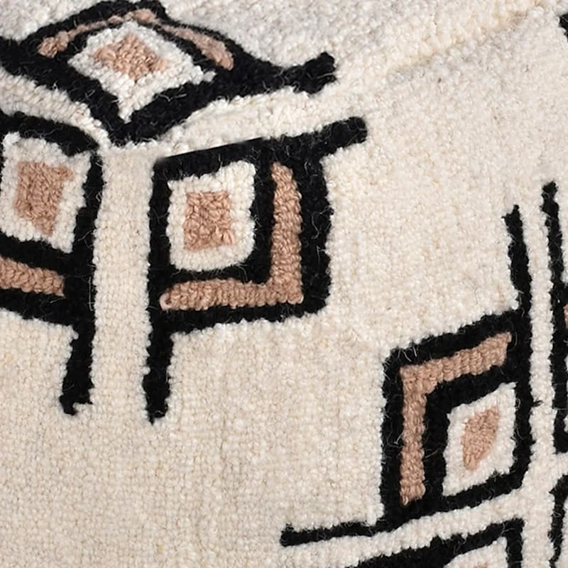 Tracey Boyd Tile Tufted Pouf, Cream - Image 3