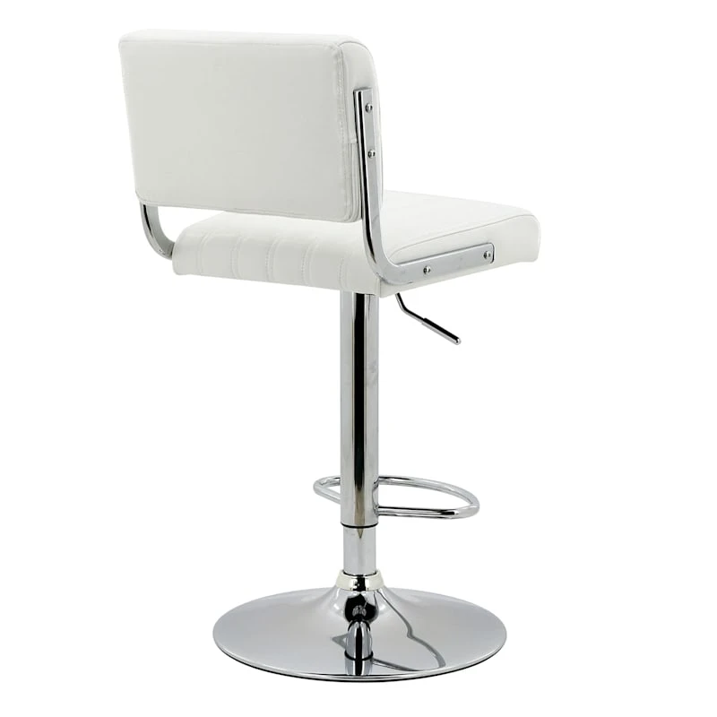 Warren Adjustable Barstool, White - Image 3