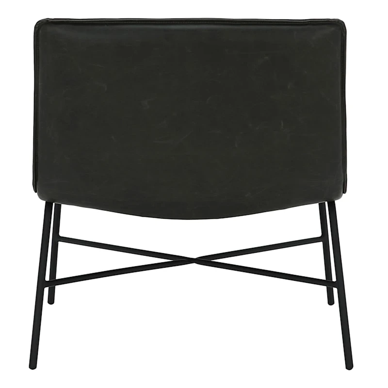 Zoey Faux Leather Accent Chair, Black - Image 5